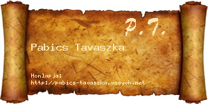 Pabics Tavaszka névjegykártya